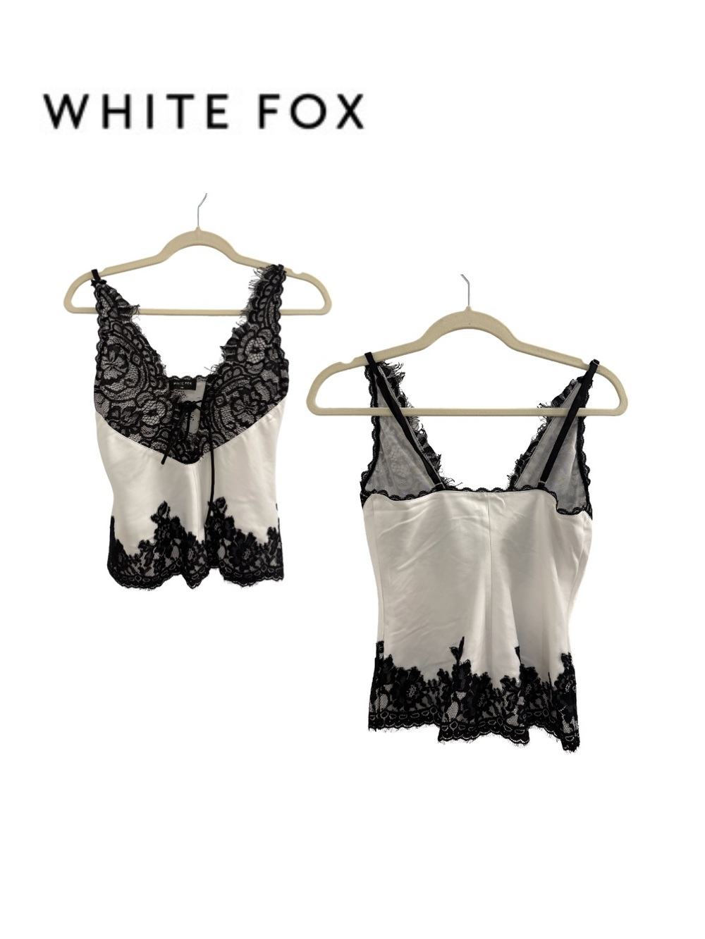 White Fox Boutique Satin Lace Top
